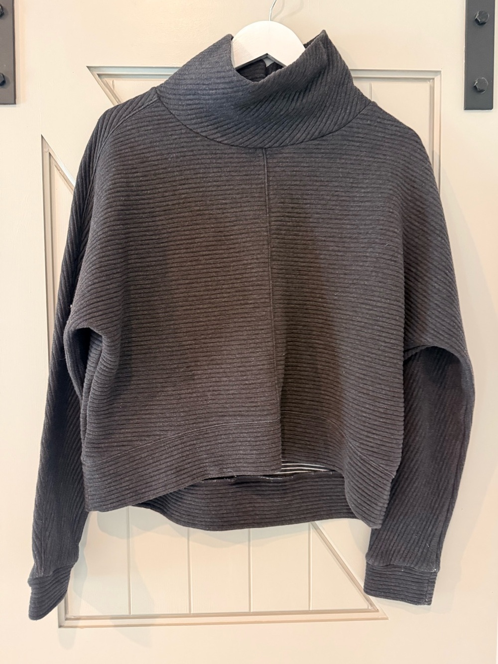 Zella Charcoal Ribbed mock neck Sweatshirt - Women